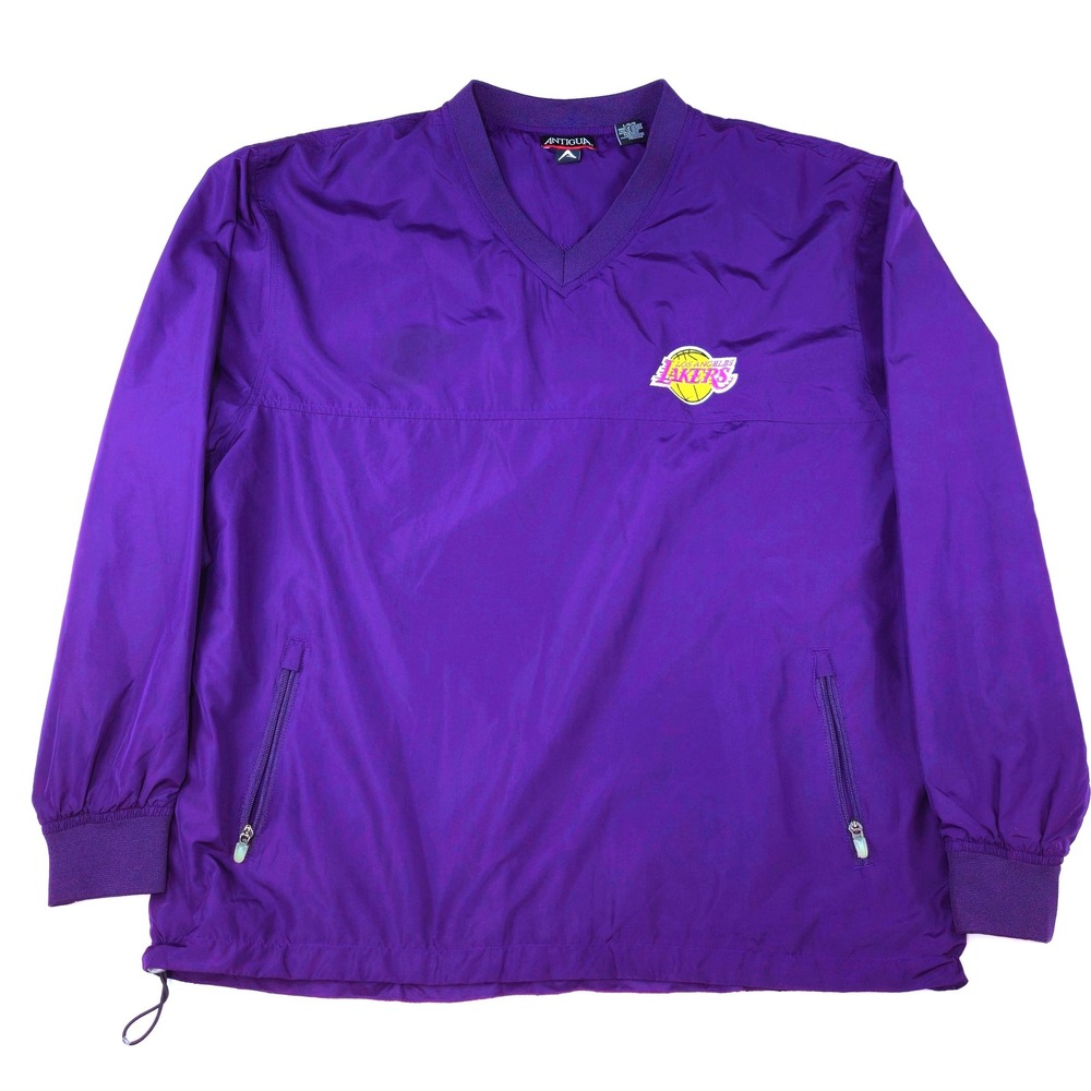Vintage Antigua Los Angeles Lakers NBA Pullover Windbreaker Jacket Purple Large